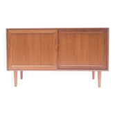 Small Scandinavian sideboard vintage Denmark sliding doors