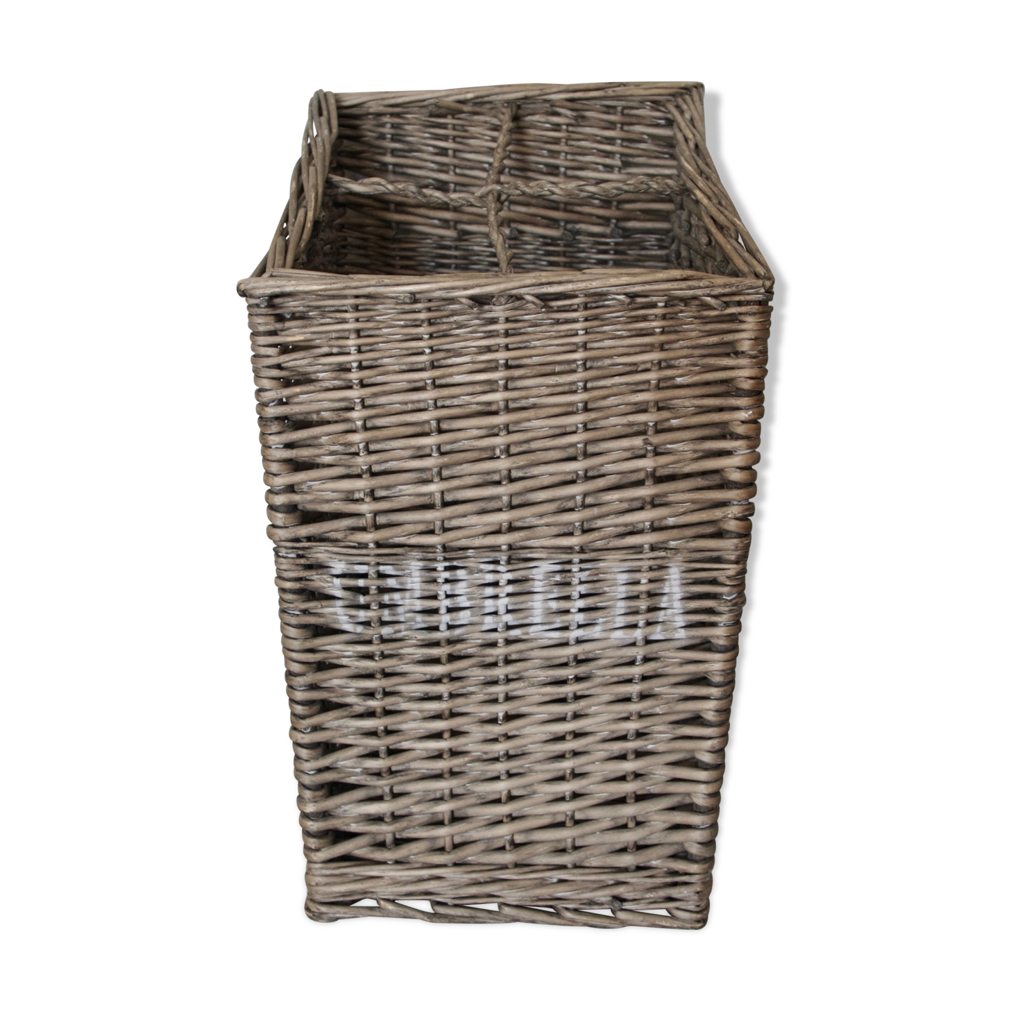 Umbrella rattan white grey