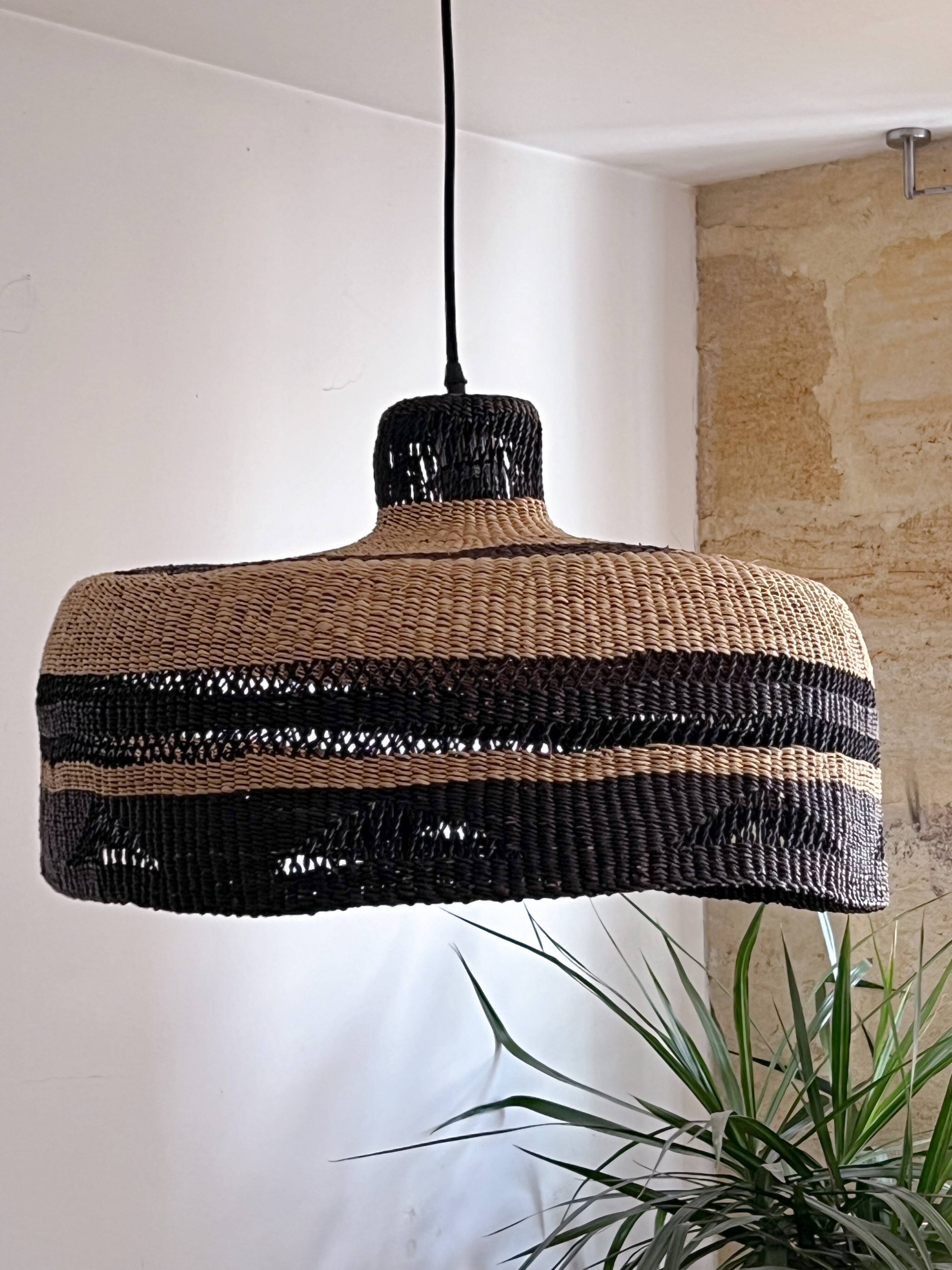 Large Boga woven pendant light (Ghana)