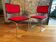 Pair of Cesca B32 Marcel Breuer chairs in red fabric