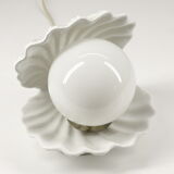Ceramic lamp shell vintage white manises Spain 70s