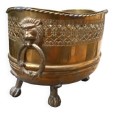Large brass lion planter Art Nouveau