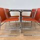 Set of mid-century design chrome dining chairs and table, 1970s