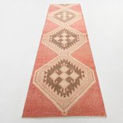 3x11 Vintage Runner Rug, Peach Color Rug, Vintage Runner Rug, 91x328Cm