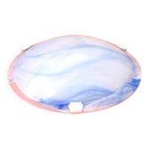 Wall lamp / ceiling lamp Satin curved glass cover with marbled blue effect...