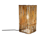 Vintage cube wood willow lamp