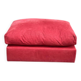 Large burgundy velvet pouf