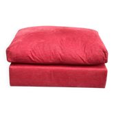 Large burgundy velvet pouf