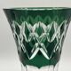 Cut and lined green crystal vase from Val Saint-Lambert
