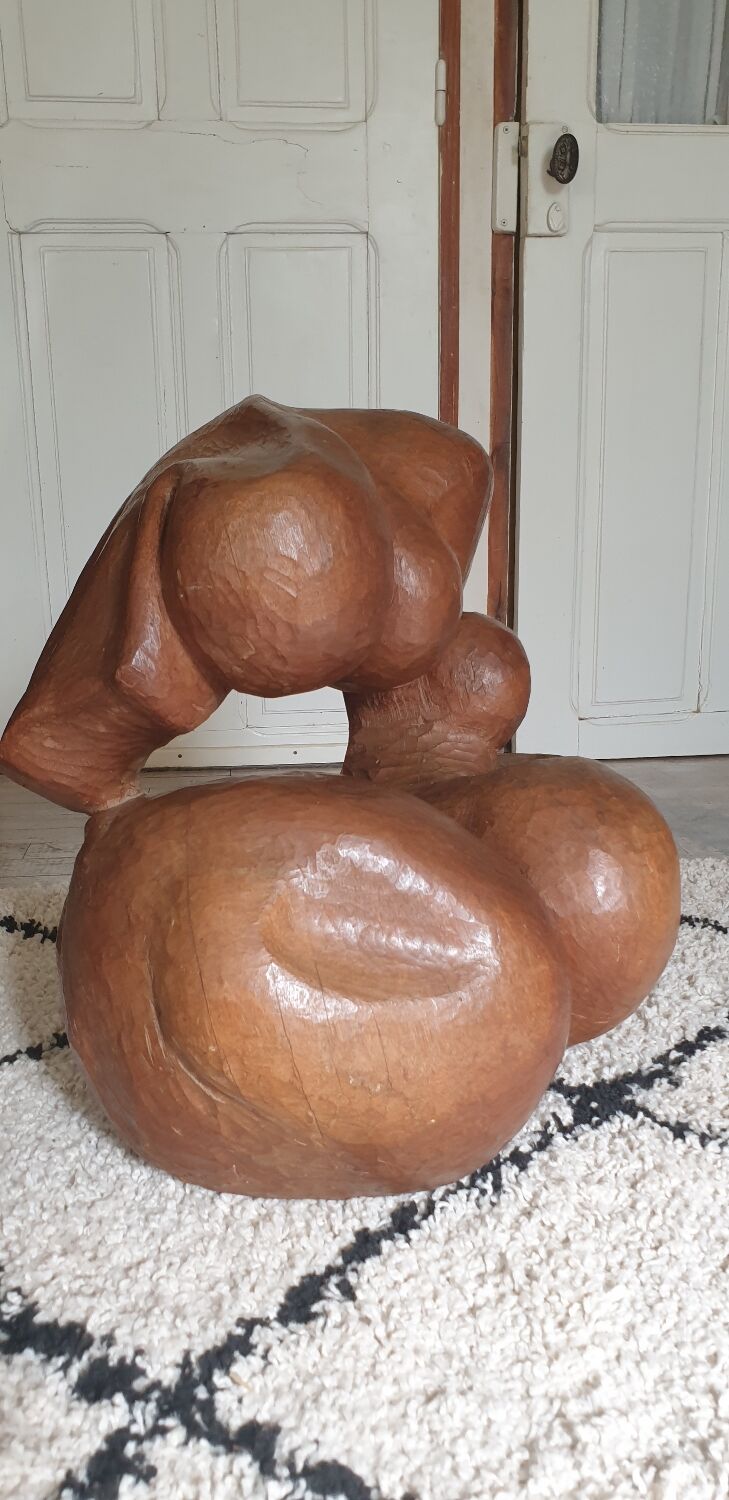 Abstract wooden sculpture