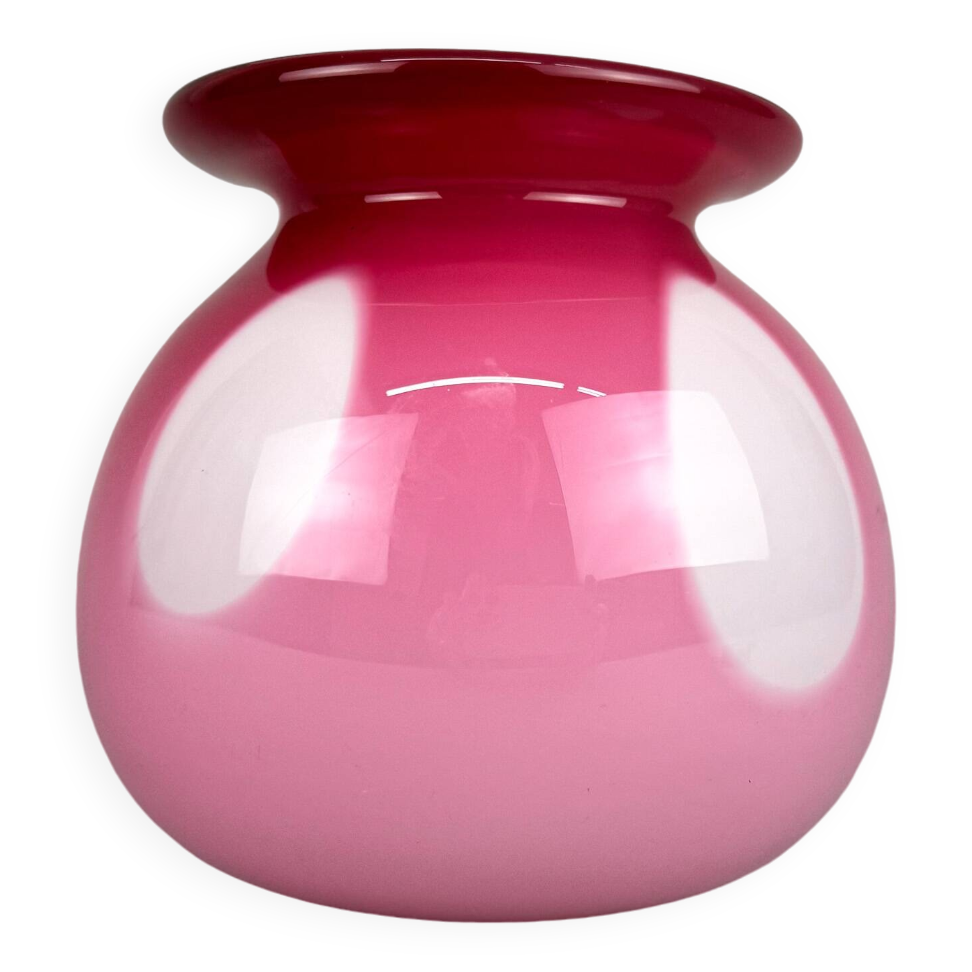 1970s Unique Vase Layered Glass