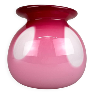 1970s Unique Vase Layered Glass