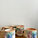 6 cups in vintage slip
