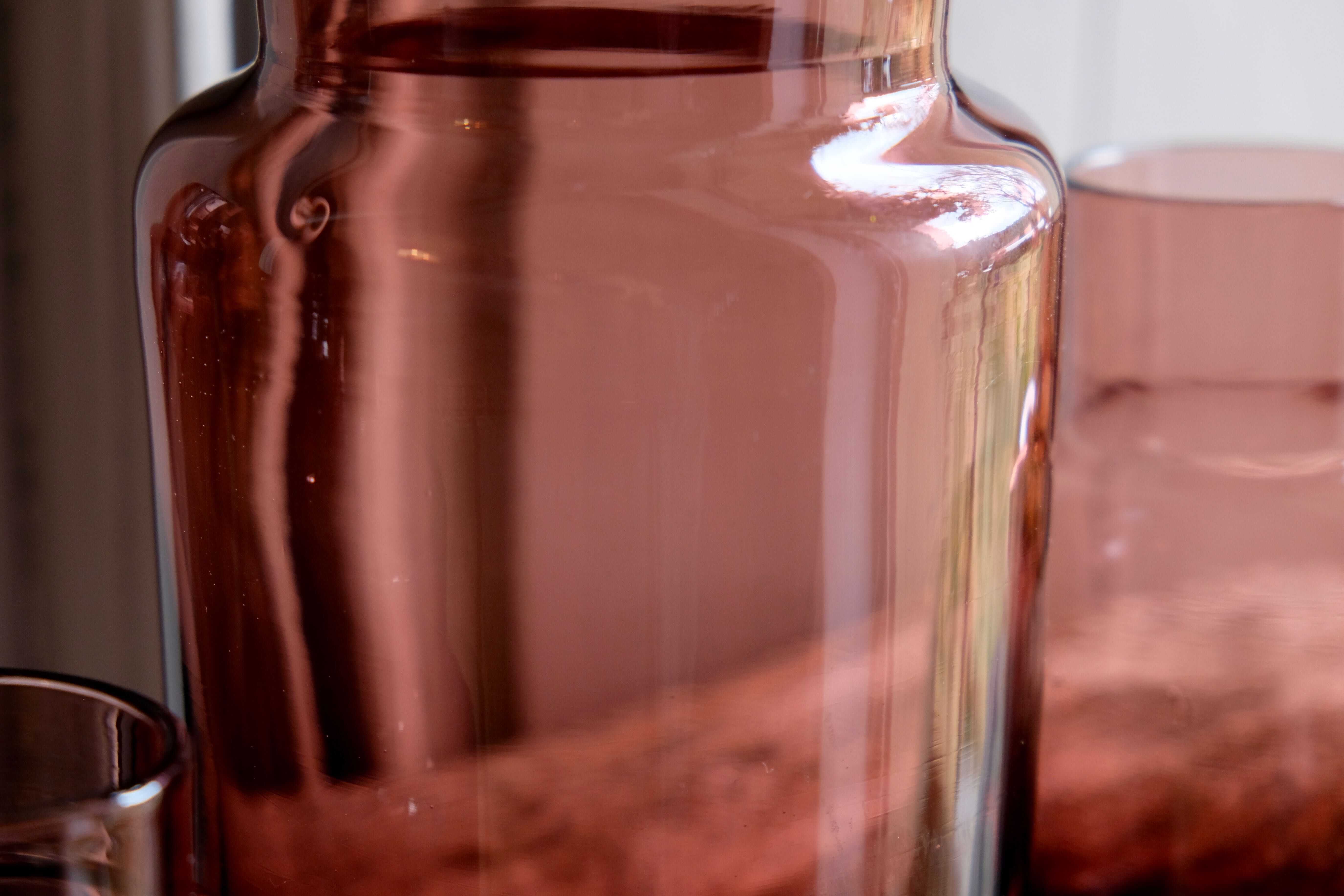 Set 5 vases in blown glass art glass ALLEX, Drôme