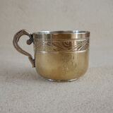 Tasse en métal argenté monogramme LJ