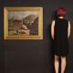 Bucolic landscape painting signed 50's
