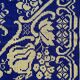 Romanian floral rug handwoven in wool, purple and yellow background