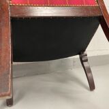 Pair of empire period armchairs in mahogany and silk