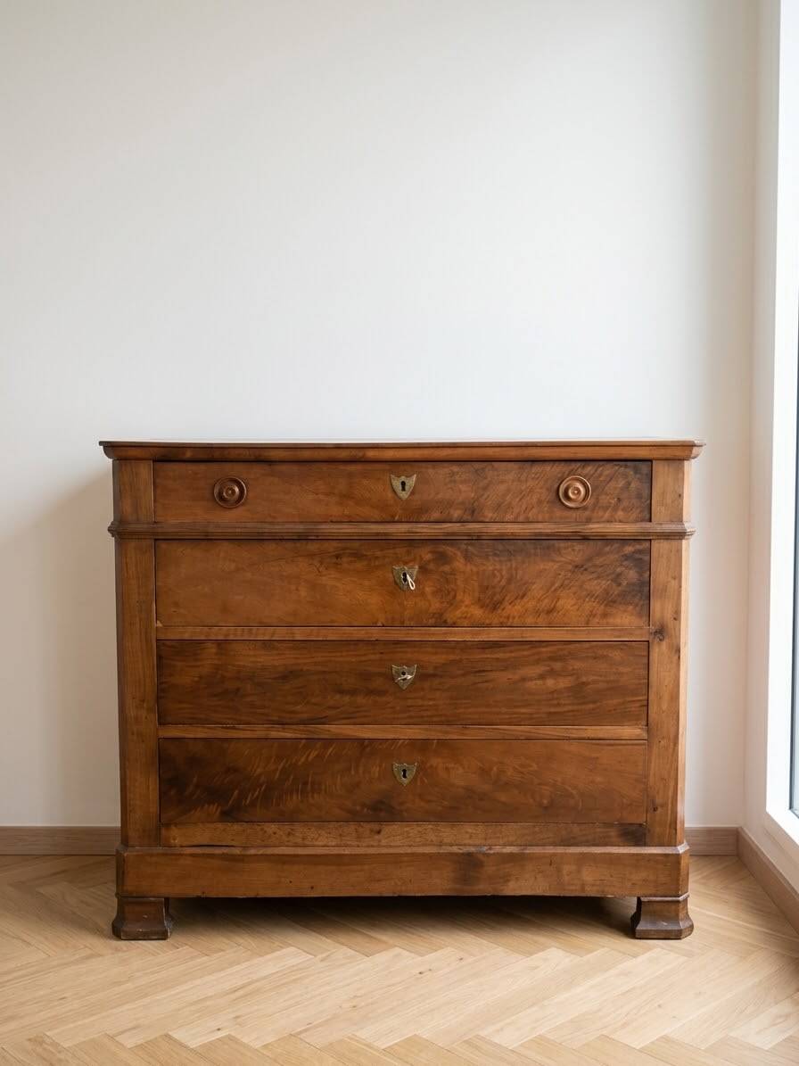 Lot de commodes anciennes en bois marron