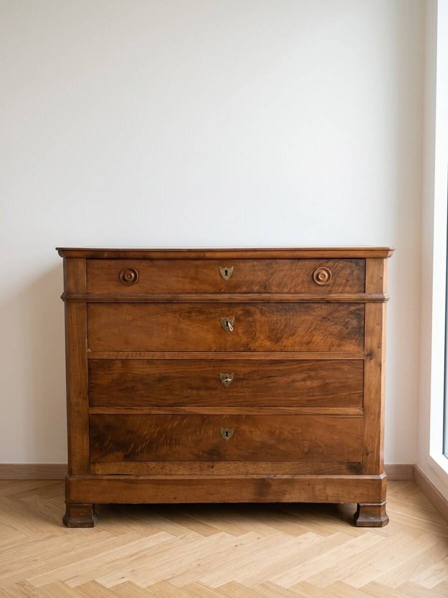 Lot de commodes anciennes en bois marron