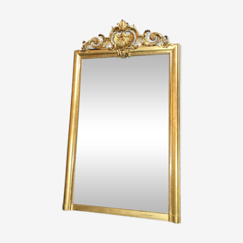 Mirror 178 x 106 cm era 19th golden gold leaf