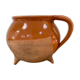 Chaudron tripode vintage en terre cuite