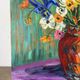 Tulips and iris, oil on canvas signed Gisèle Renaut 1978