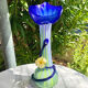 Large blown Murano glass vase with floral decoration.