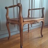 Louis XV style caned bench