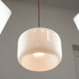 Mid-Century Italian Opaline Glass & Brass Pendant Lamp, 60s