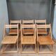 Series of 6 folding wooden chairs