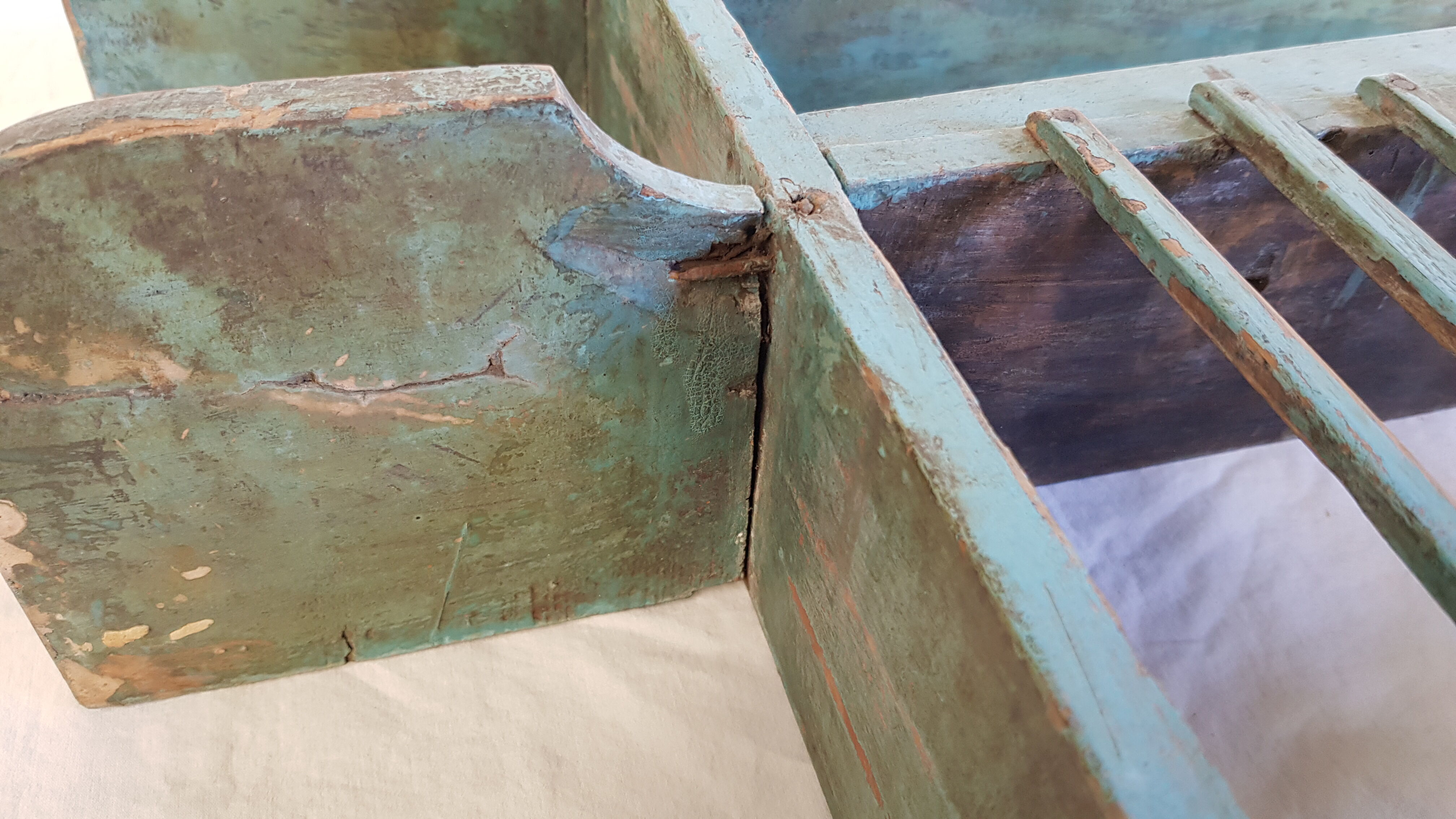 Old wall shelf - Burmese teak rack - 78 x 13 x 47 cm