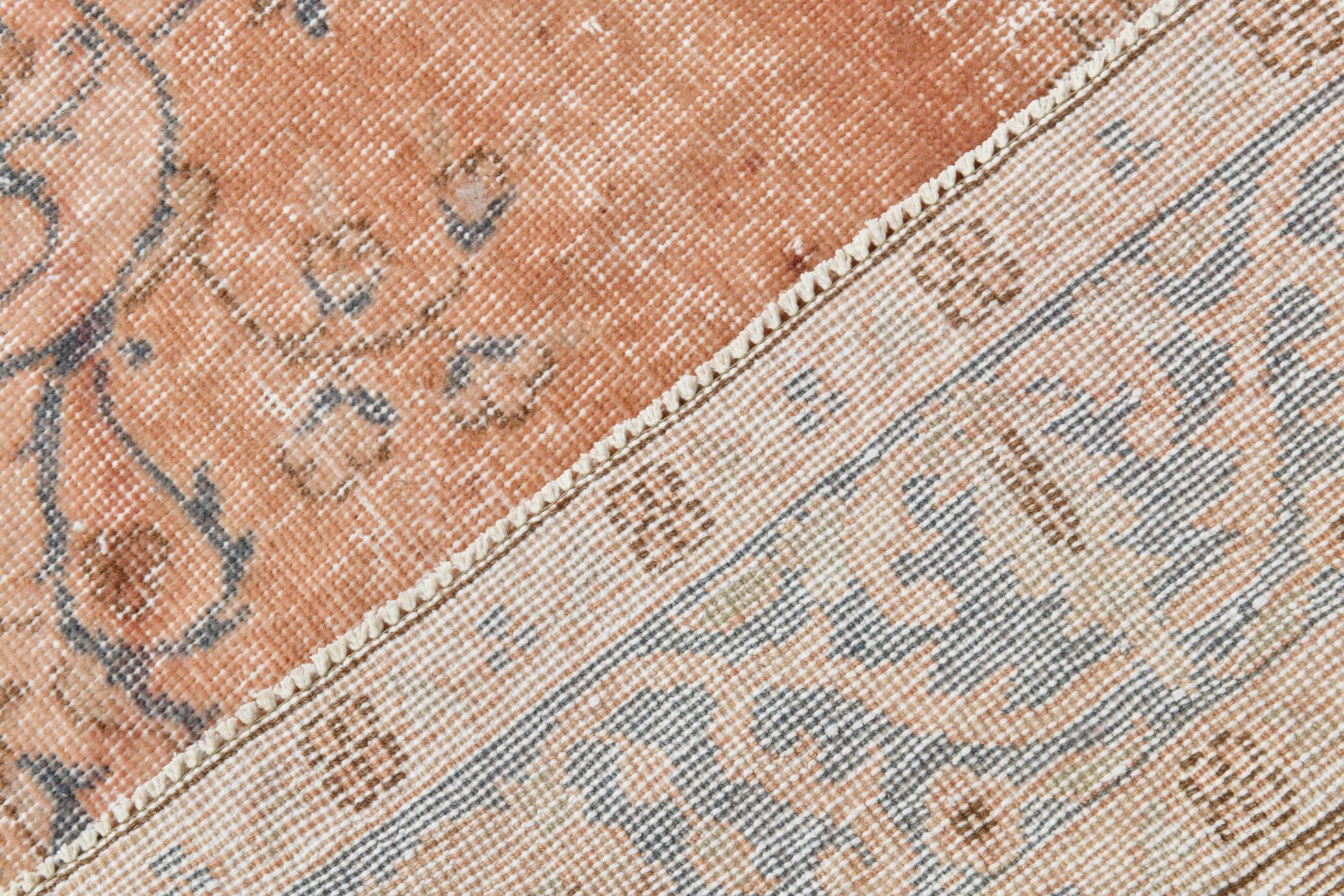 5'0 x 8'7 Ft Terracotta & Faded Blue Floral Vintage Persian Rug, 153x261 Cm