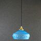 Old pendant lamp in blue translucent glass - circa 1930 - delivered with