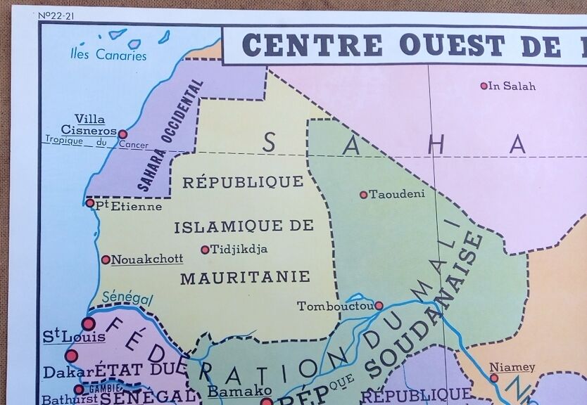 School poster rossignol montmorillon map west central africa n°21-22