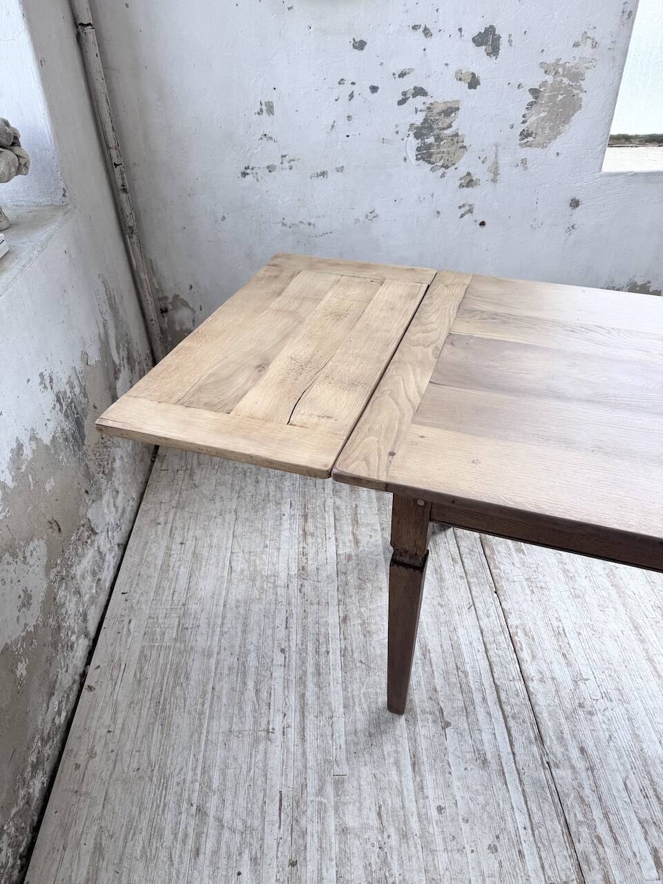 Solid oak farmhouse table with extensions (190-280cm) 1950