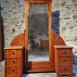 Art Deco mahogany dressing table with bevelled tilting mirror, France, 1920s–1930s.