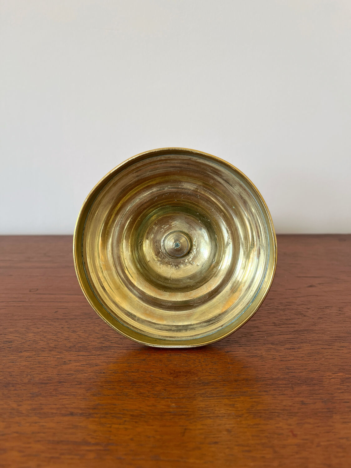 Vintage baluster-shaped antique brass candlestick