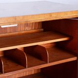 Restored ArtDeco Walnut Maple Wardrobe, J. Halabala, UP Zavody, Czechia, 1930s