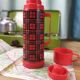 Thermos rouge écossais vintage