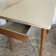 Kitchen table 1960's with extensions, formica and base wood compass
