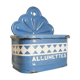 Blue matchbox - old blue enamel sheet box