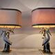 Lamps/vintage, a pair of unique mangani lamps, italy, 1960s/1970s.