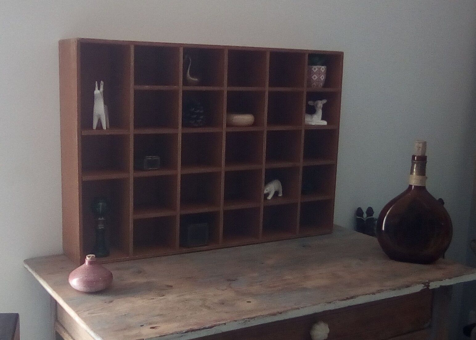 Vintage workshop shelf locker 28 boxes