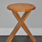Folding pine stool in 70s