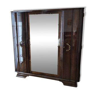 Art Deco bedroom set in walnut burl and marble