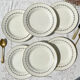 6 opaque porcelain dinner plates, Digoin model "Suzy"