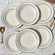 6 opaque porcelain dinner plates, Digoin model "Suzy"