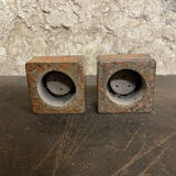 Pair of vintage candlesticks by spadaro – glazed ceramic