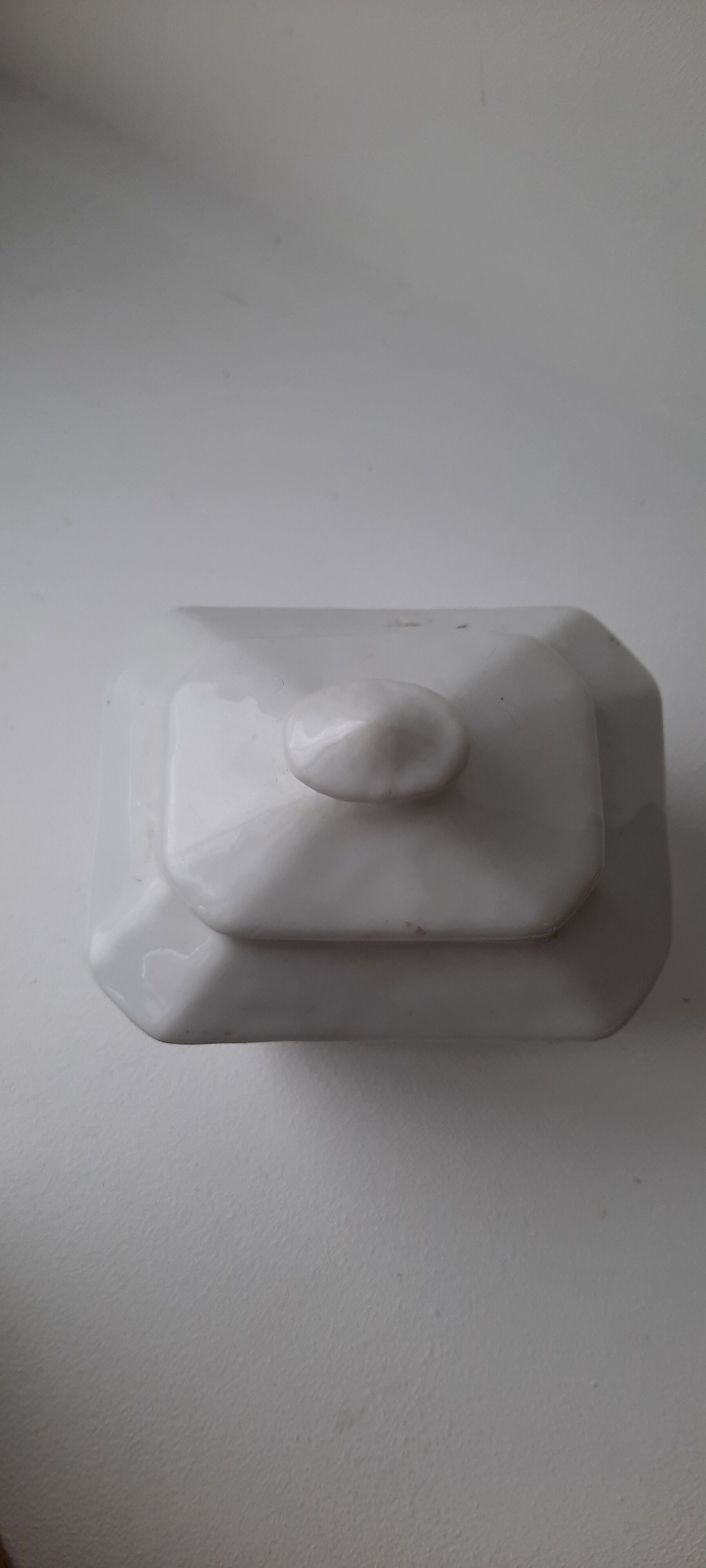 Old white sugar bowl